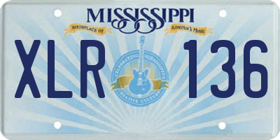 MS license plate XLR136
