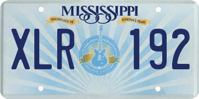 MS license plate XLR192
