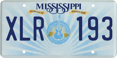 MS license plate XLR193