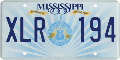 MS license plate XLR194