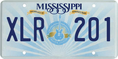 MS license plate XLR201