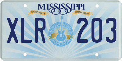 MS license plate XLR203