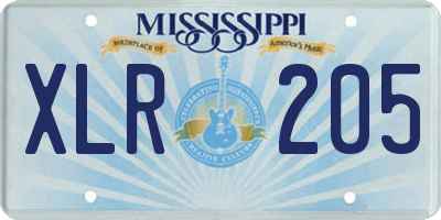 MS license plate XLR205