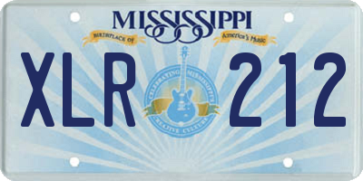 MS license plate XLR212