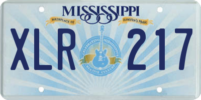MS license plate XLR217