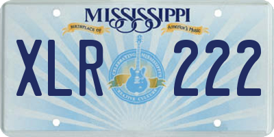 MS license plate XLR222