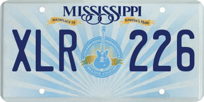 MS license plate XLR226
