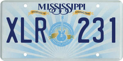 MS license plate XLR231