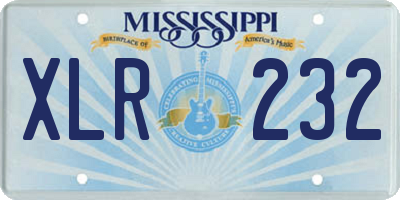MS license plate XLR232