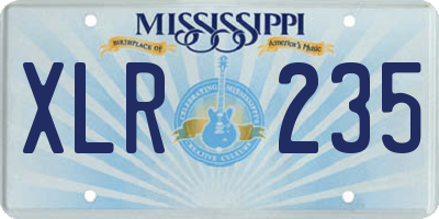MS license plate XLR235