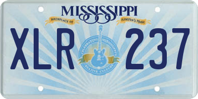 MS license plate XLR237