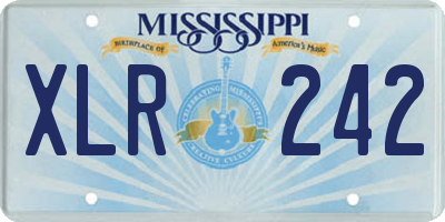 MS license plate XLR242