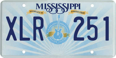 MS license plate XLR251