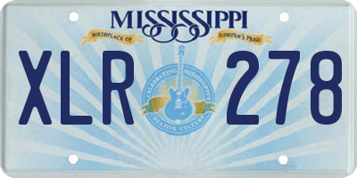 MS license plate XLR278