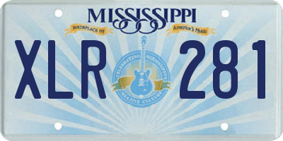 MS license plate XLR281