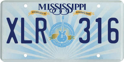 MS license plate XLR316