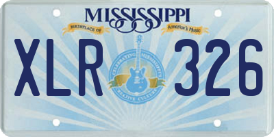 MS license plate XLR326