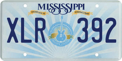 MS license plate XLR392