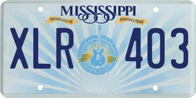 MS license plate XLR403