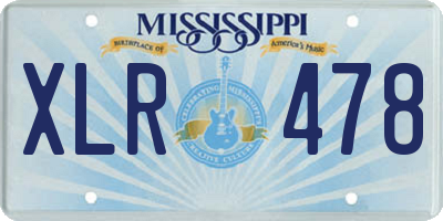 MS license plate XLR478
