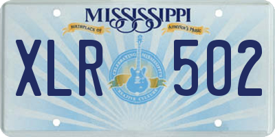 MS license plate XLR502