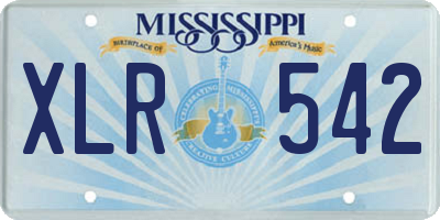MS license plate XLR542
