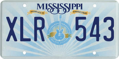 MS license plate XLR543
