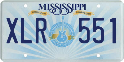 MS license plate XLR551