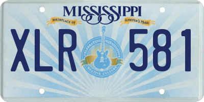 MS license plate XLR581