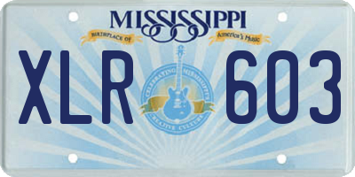 MS license plate XLR603