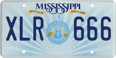 MS license plate XLR666