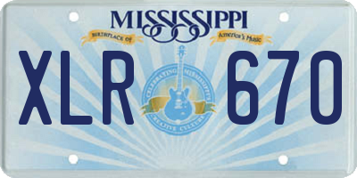 MS license plate XLR670