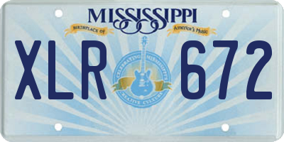 MS license plate XLR672