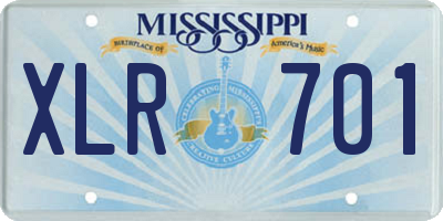MS license plate XLR701