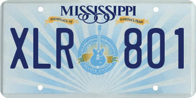 MS license plate XLR801