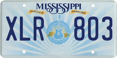 MS license plate XLR803