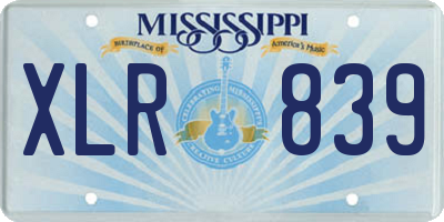 MS license plate XLR839