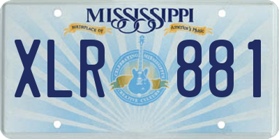 MS license plate XLR881
