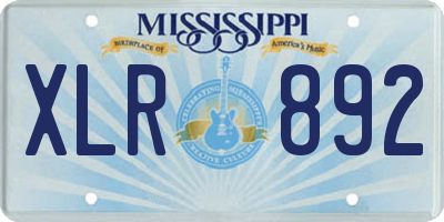 MS license plate XLR892