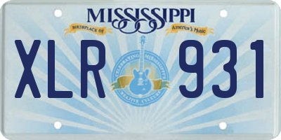 MS license plate XLR931