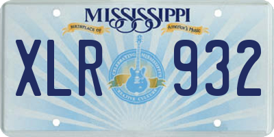 MS license plate XLR932