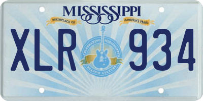 MS license plate XLR934