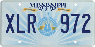 MS license plate XLR972