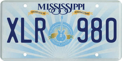 MS license plate XLR980