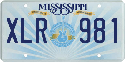 MS license plate XLR981