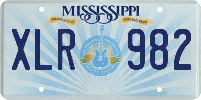 MS license plate XLR982