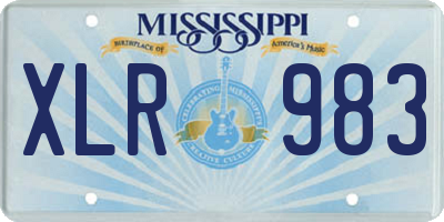 MS license plate XLR983