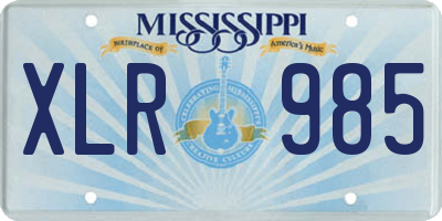 MS license plate XLR985