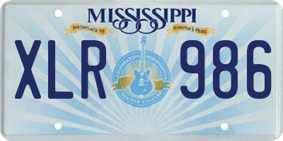 MS license plate XLR986