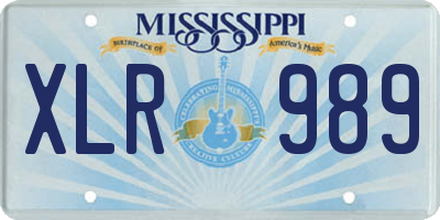 MS license plate XLR989
